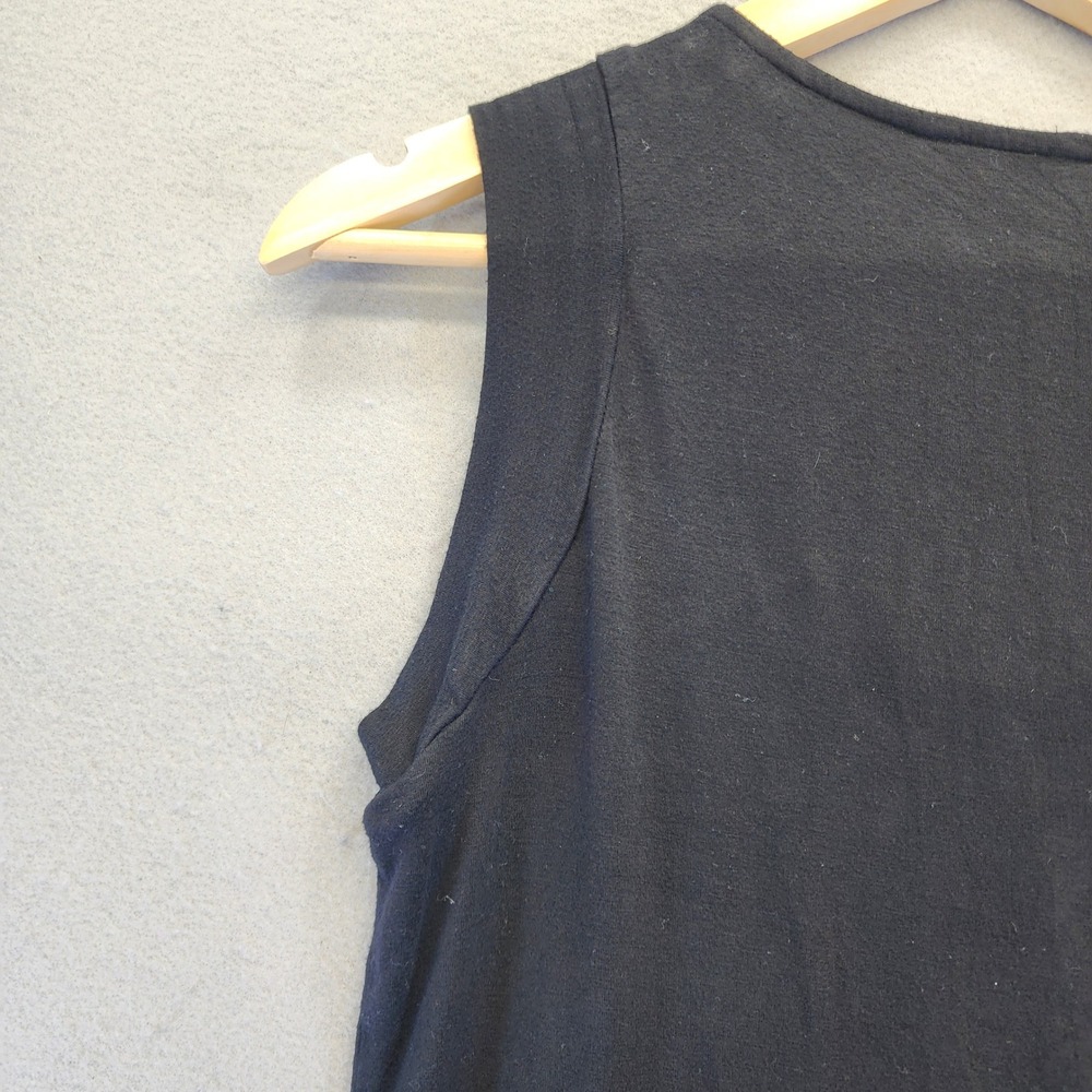 Michael Michael Kors Black Ruffle Neck Pleated Sleeveless Top Shell  Medium - Picture 8 of 11